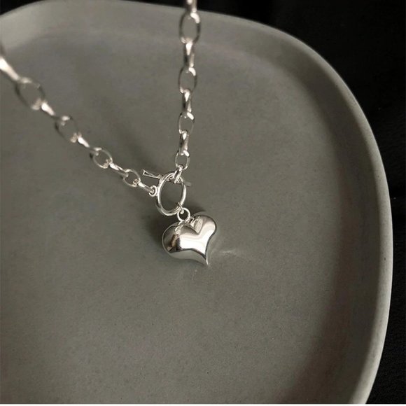 *NEW 925 Sterling Silver Heart Link Chain Necklace - Picture 10 of 10